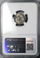80 NCG XF Titus AR Denarius Roman Empire Tripod Dolphin Coliseum Pompeii Vesuvius (24100401C)