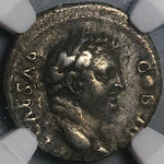 74 NGC VF Titus Denarius Roman Empire Caesar Rare Ephesus Mint Victory (24051701C)