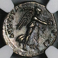 71 NGC XF Titus Denarius Roman Empire Caesar Rare Ephesus Mint Victory (24082003C)