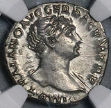 106 NGC Ch XF Trajan Denarius Roman Empire Victory Inscribing DACICA (26071401C)