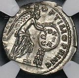 106 NGC Ch XF Trajan Denarius Roman Empire Victory Inscribing DACICA (26071401C)
