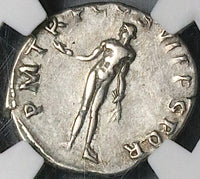 114 NGC XF Fine Style Trajan Denarius Roman Empire Genius SPQR (23060402C)