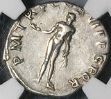 114 NGC XF Fine Style Trajan Denarius Roman Empire Genius SPQR (23060402C)