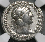 106 NGC VF Trajan Denarius Roman Empire Dacia Trophy Triumph Victory (26041902C)
