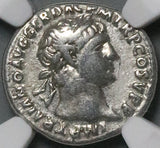 106 NGC VF Trajan Denarius Roman Empire Dacia Trophy Triumph Victory (26041902C)