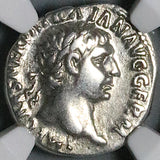 106 NGC VF Trajan Denarius Roman Empire Victory Inscribing Shield 1st Dacian War (26041901C)