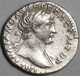 103 Trajan Roman Empire Denarius Vesta Palladium Scepter VF Ancient Coin (26040801R)
