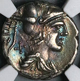 137 BC NGC Ch VF Ti. Veturius Roman Republic Denarius Oath Taking Scene (25012705C)