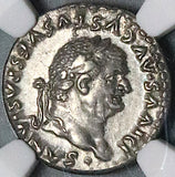 79 NGC Ch XF DIVVS Vespasian Denarius Titus Capricorns Roman Empire 5/5 (23120701C)