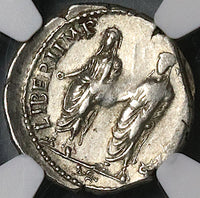 70 NGC Ch XF Vespasian Denarius Roman Empire Denarius Ephesus Titus Domitian (24081101C)