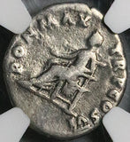 75 NGC VG Vespasian Denarius Roman Empire Pax Temple Peace Dedication (26040301C)