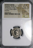 77 NGC Ch VF Vespasian Denarius Roman Empire Sow Rome Foundation Myth (26080101C)