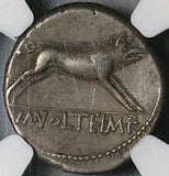 78 BC NGC VF Voltelus Roman Republic Hercules Labors Erymanthian Boar Denarius (26041101C)