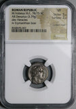 78 BC NGC VF Voltelus Roman Republic Hercules Labors Erymanthian Boar Denarius (26041101C)
