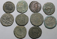 300s Roman Empire Ten AE3 Authentic Ancient Coins (24122001R)