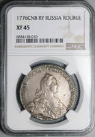 1776 NGC XF 45 Catherine Russia Rouble Imperial Czarina Silver Crown Coin (23123001C)