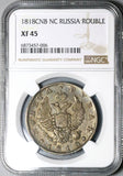 1818 NGC XF 45 Russia Rouble Alexander I St. Petersburg Silver Coin (24042103C)