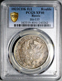 1822 PCGS XF 40 Russia Rouble Alexander I St. Petersburg Silver Coin (26052601C)