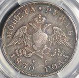 1830 PCGS VF 25 Russia Rouble Wings Down Silver Nicholas I Czar Coin (23052102C)