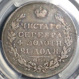 1830 PCGS VF 25 Russia Rouble Wings Down Silver Nicholas I Czar Coin (23052102C)