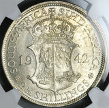 1942 NGC MS 63 South Africa 2.5 Shillings George VI Silver Coin (24082604C)