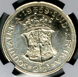 1959 NGC PF 65 South Africa 2.5 Shillings Elizabeth II GEM Proof Silver 900 Minted Coin (26092802C)