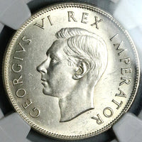 1938 NGC MS 61 South Africa 2.5 Shillings George VI 1/2 Crown Silver Coin (25062902C)