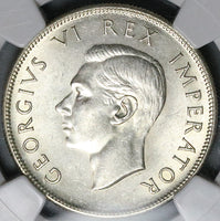 1938 NGC MS 61 South Africa 2.5 Shillings George VI 1/2 Crown Silver Coin (25062902C)