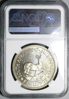 1947 NGC PF 64 South Africa 5 Shillings George VI Proof Springbok Silver Coin (23062802C)