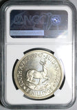 1947 NGC PF 64 South Africa 5 Shillings George VI Proof Springbok Silver Coin (23062802C)