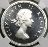 1954 NGC PF 66 Cameo South Africa 5 Shillings Elizabeth II Proof Springbok Silver Coin (26092804C