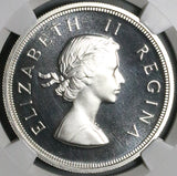 1954 NGC PF 66 Cameo South Africa 5 Shillings Elizabeth II Proof Springbok Silver Coin (26092804C