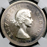 1955 NGC PF 65 South Africa 5 Shillings Elizabeth II GEM Proof Springbok Silver Coin (26092803C)