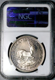 1955 NGC PF 65 South Africa 5 Shillings Elizabeth II GEM Proof Springbok Silver Coin (26092803C)