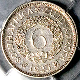 1923 PCGS PR 63 South Africa 6 Pence George V Proof Silver 1k Coin (26092801C)