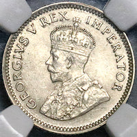 1930 NGC MS 62 South Africa 6 Pence George V Protea Flower SIlver Coin (25062901C)