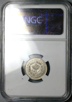 1930 NGC MS 62 South Africa 6 Pence George V Protea Flower SIlver Coin (25062901C)