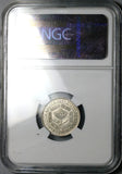 1930 NGC MS 62 South Africa 6 Pence George V Protea Flower SIlver Coin (25062901C)