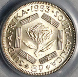 1953 PCGS PR 67 South Africa 6 Pence Gem Proof Protea Flower Coin (23060102C)