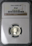 1954 NGC PF 67 South Africa 6 Pence Gem Proof Protea Flower Coin (23060101C)
