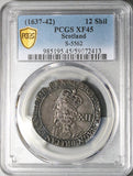 1637 PCGS XF 45 Scotland Charles I 12 Shillings Silver Coin POP 1/0 (25070301C)