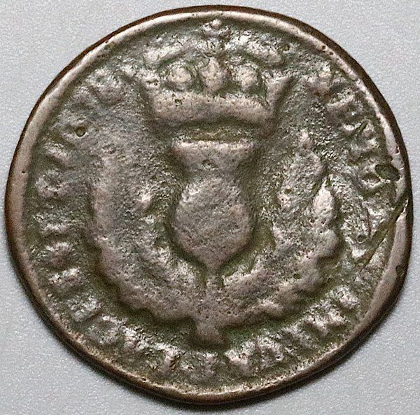 1678 Scotland Bawbee 6 Pence Charles II Thistle Copper Coin (24060703R)