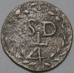 1810 Santo Domingo Dominican Republic 1/4 Real Ferdinand VII Spain Colony Copper Coin (23072001R)