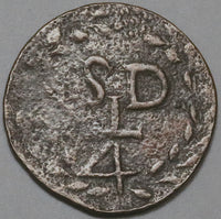 1810 Santo Domingo Dominican Republic 1/4 Real Ferdinand VII Spain Colony Copper Coin (23123109R)