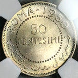 1950-R NGC MS 67 Somalia 50 Centesimi Lion Rome Silver Coin POP 1/0 (25112902C)
