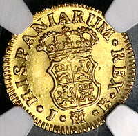 1757 NGC MS 63 Spain 1/2 Escudo Ferdinand VI Gold Madrid Mint Coin (24012502D)