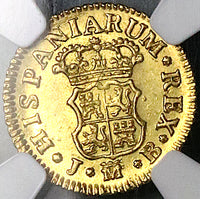 1757 NGC MS 63 Spain 1/2 Escudo Ferdinand VI Gold Madrid Mint Coin (24012502D)