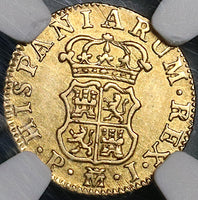 1770 NGC AU 58 Spain 1/2 Escudo Charles III Madrid Gold Coin POP 1/3 (24070203C)