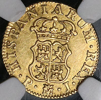 1770 NGC AU 58 Spain 1/2 Escudo Charles III Madrid Gold Coin POP 1/3 (24070203C)