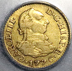 1776 ICG XF 40 Spain 1/2 Escudo Charles III Madrid Gold Colonial Coin (24072701D)